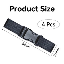 VNIDJGB 4 Pcs Child Locks for Kitchen Cupboards,Child Locks for Kitchen Cupboards,Adjustable Straps Fridge Lock,for Two-Door Cabinets Fridge,Freeze Door,Cupboard Knobs Handles.(Black)