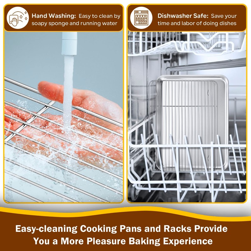 P&P CHEF 12.5 Inch Baking Sheet Pan with Rack Set,
