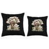 Enoki Mushrooms Under A Tree Throw Pillow