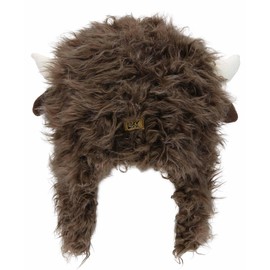 Lazy One Critter Cap Hat for Kids, Fun, Cold-Weather, Animal Hats, Cute, Warm, Winter, Cozy, Ear covers (Buffalo, SMALL)