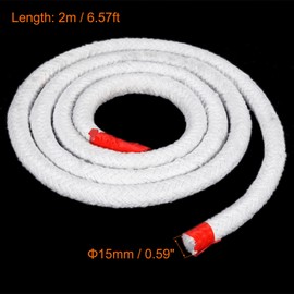 PATIKIL 6.57ft x 19/32" Ceramic Fiber Rope, Round Braided Rope High-Temperature Gasket Seal for Boiler Furnace Oven Kiln Casting, White