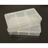 Unbranded Small Clear Plastic Box Hinged Lid With 6 Compartments