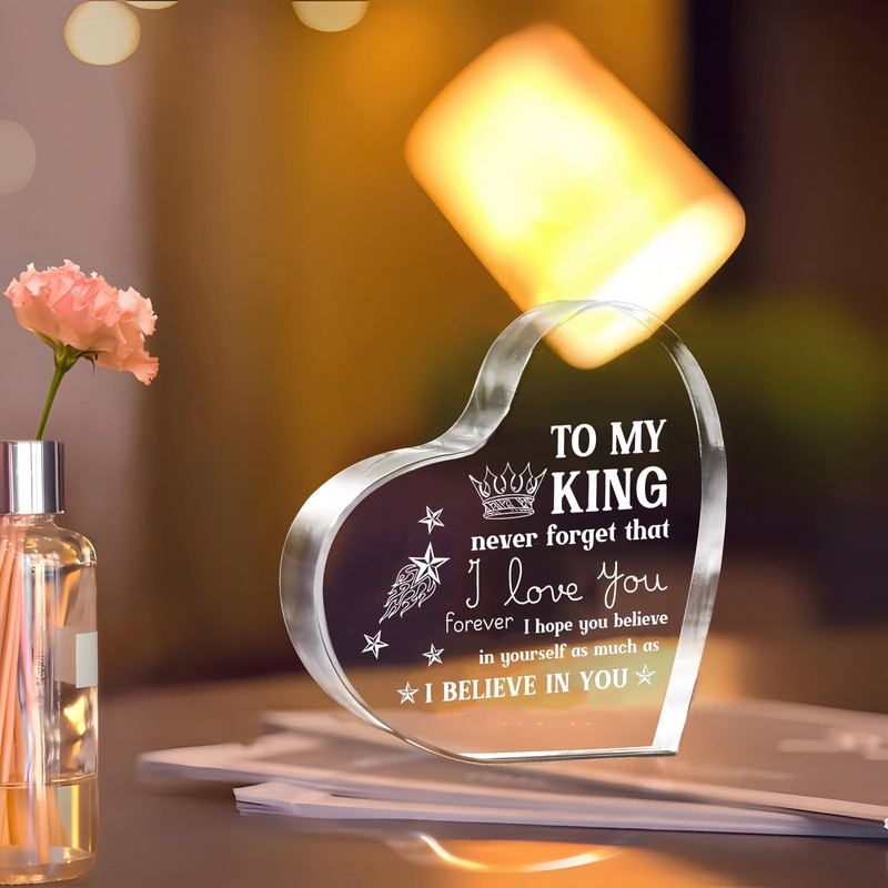 Heart Shaped Acrylic Plaque Valentines Gifts for Her, Exquisite Girlfriend