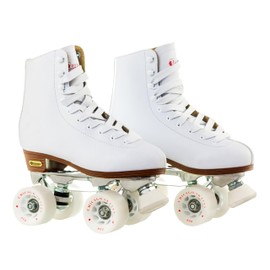 CHICAGO SKATES Deluxe Leather Lined Rink Skate Ladies and Girls, White, 8