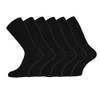 6 x Mens Non Elastic Cotton Socks BIG FOOT Black