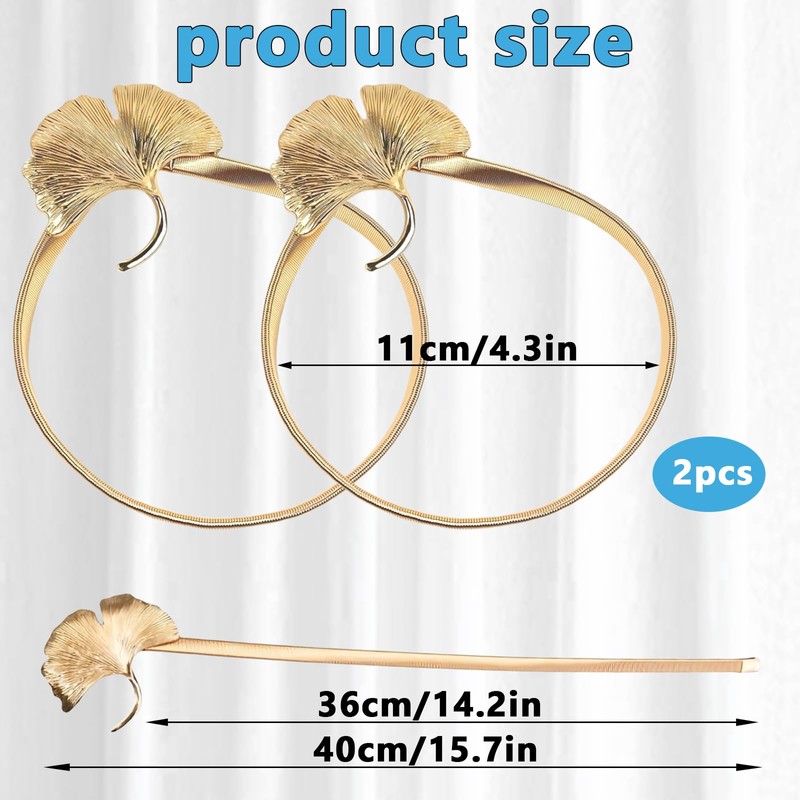 HhBdy Curtain Tie Backs 2 Pack,Curtain Holdbacks Adjustable Spring Decorative