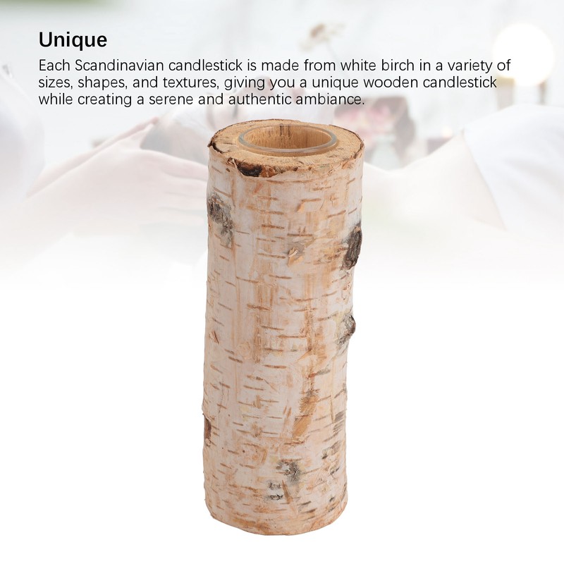 Birch Candle Holder Nordic Tealight Stand Wooden Table Decoration for