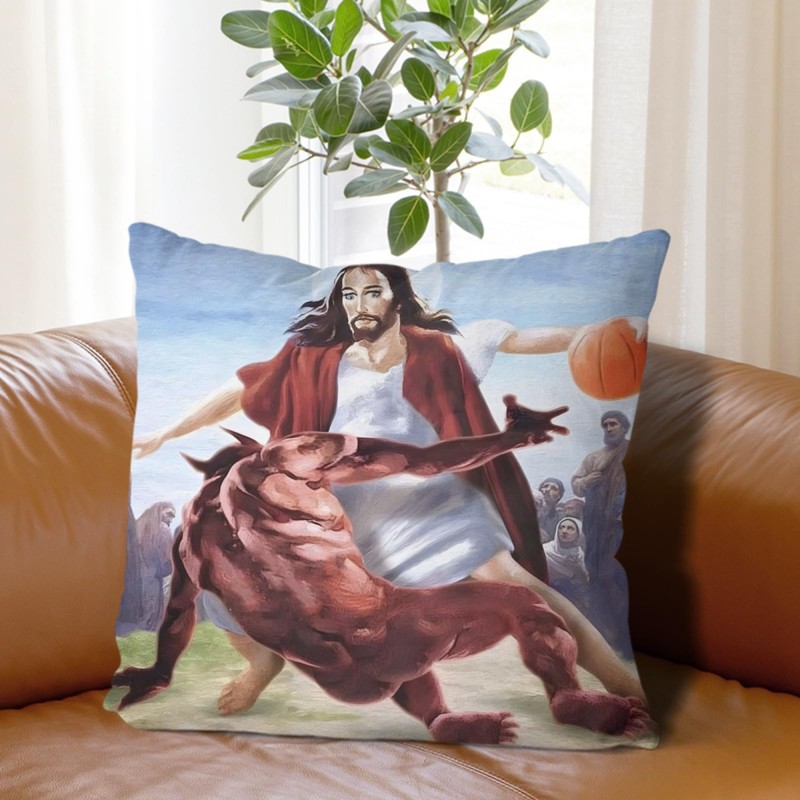 Conank Jesus Throw Pillowcase with Hidden Zipper Cozy Soft Square