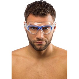 Cressi Cobra Anti Fog Premium Swim Goggles Mask - Clear/Blue