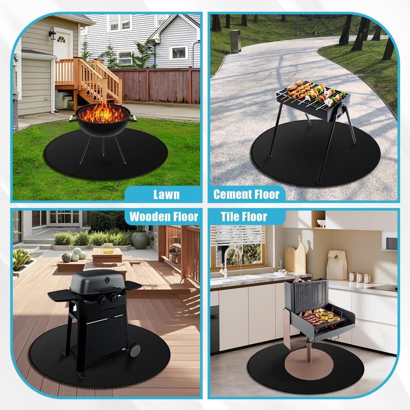 Heat Resistant Mat,Fire Pit Mat for Decking Heatproof Mat Fire
