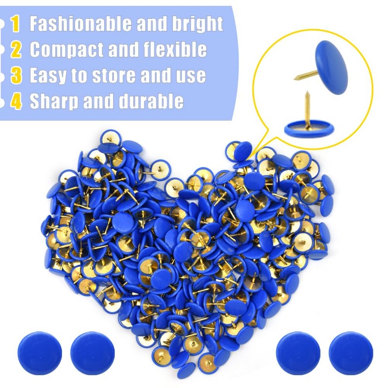 Hocansen Pack of 300 Thumbtacks 10 x 9 mm Round
