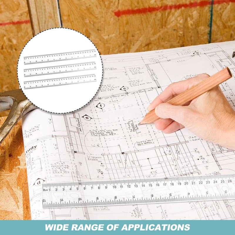 Plastic Ruler 30 cm Pack of 10 Transparent Plastic Straight