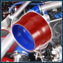 TUCKBOLD 114-127mm 4.5"-5" ID Straight Silicone Reducer Hose Silicone Hose Coupler Intercooler Tube Red for Car Intercooler Intake Piping Automotive Parts