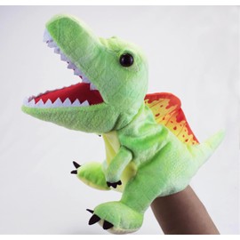 LOMTRATS Dinosaur Hand Puppets for Kids Toddler Includes Triceratops and Tyrannosaurus Rex with Moving Open Mouths Perfect for Storytelling, Birthday Gifts