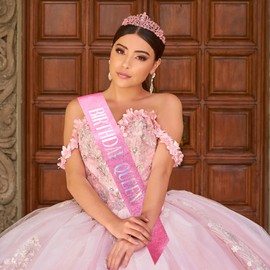 COCIDE Birthday Sash for Women Happy Birthday Crown Tiaras for Women Queen Princess Headband for Party Decoration Girl Black and Red Sahes Hair Accessories Favors Gift