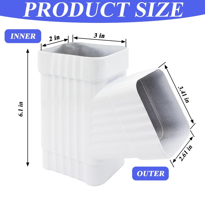 Niuohoy Gutter Y Downspout Connector, Gutter Y Connector, Square Downspout