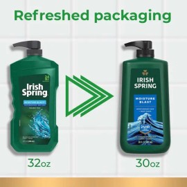 Irish Spring Gel De Ducha Para Hombre Con Bomba, Humedad Bla
