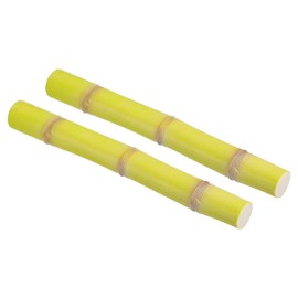 PATIKIL 2 Pcs Artificial Sugarcane, Plastic Simulation Fake Green Sugar Cane Lifelike Realistic Faux Fake Fruit Model for Home Kitchen Party Decoration, Photography Props