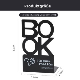 EULAPGOE Pack of 2 Metal Bookends, Hollow Out Bookends, Suitable for Learning to Read, Children's School Library and Desktop Storage for Home Office