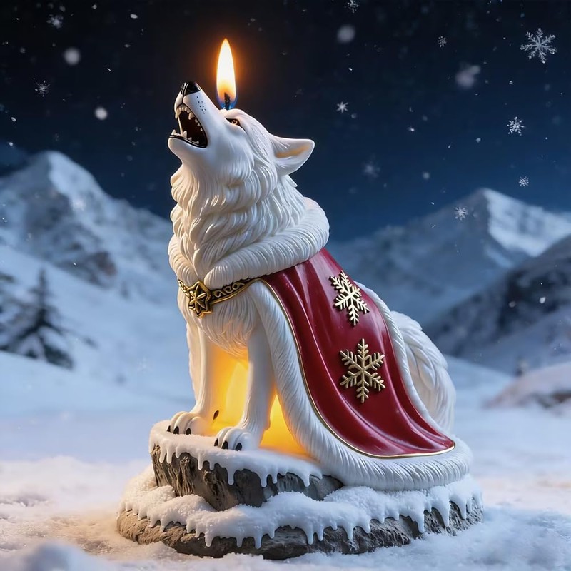 Permulaan 3D Premium Wolf & Samoyed Dog Silicone Candle Molds