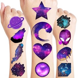 8 Hojas (88 Piezas) Galaxy Tatuajes Temporales Espaciales Temáticos Decoraciones De Fiesta De Cumpleaños Suministros Favores Pegatinas De Decoración P