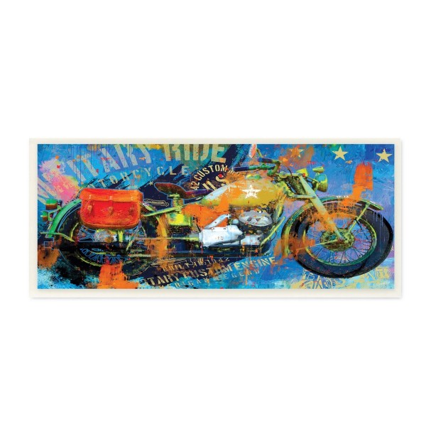 Stupell Bold Modern Motorcycle Text Abstract Collage Wood