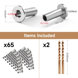 200PCS Stainless Steel Protector Sleeves, T316 Marine Grade for Deck Cable Railing, Fit 1/8" 5/32" 3/16" Wire Rope Wood Composite Postss