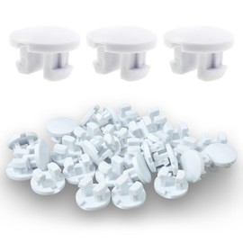 CChiai 30PCS Bottom Rail End Plugs for Venetian Blinds Bottom Track Cord Cover Buttons White Tape Lock Plug Locking Caps Plastic Horizontal Venetian Blind End Caps Cord Round End Sealing Parts
