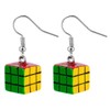 Drop Earring Rubix Cube Made With Acrylic by JOE COOL