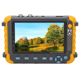 Focket CCTV Tester, 5 inch 8MP Portable Security IP Camera Tester, AHD TVI CVI Coaxial Analog Video Monitor Tester Support UTP Cable Test, PTZ Control, VGA HDMI Input & DC12V Output