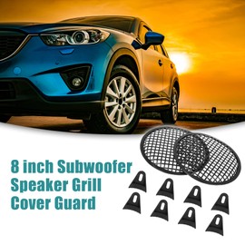 ACROPIX 8 Inch Speaker Grill Cover Black - Pack of 2