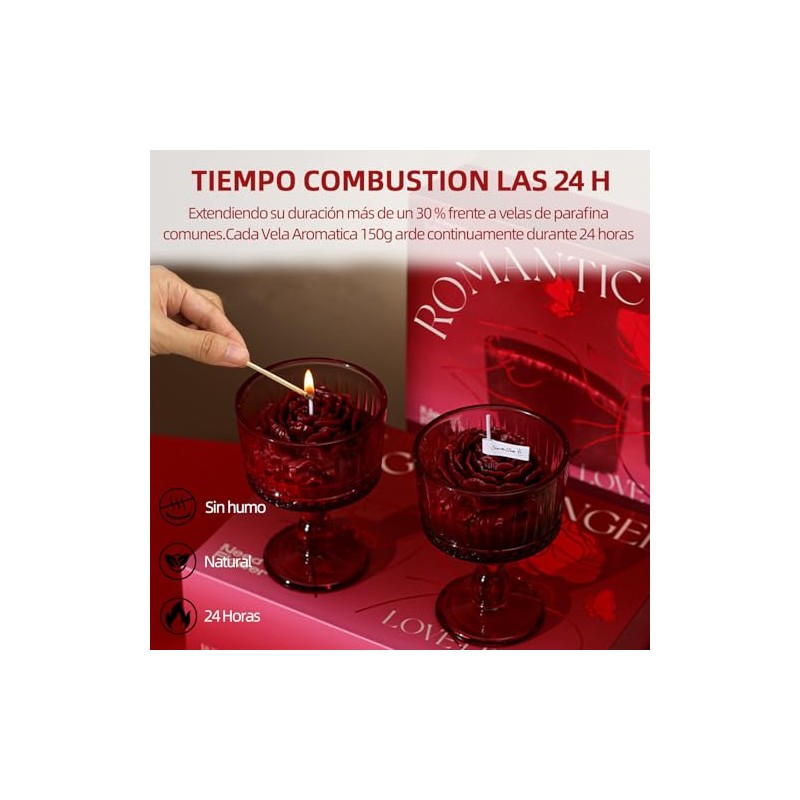 Regalos para Mujer Cumpleaños,Vela Aromatica Set regalo Mujer,Cera con Mezcla
