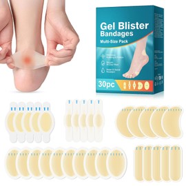 Pack of 30 RlfJynxious Hydrocolloid Blister Plasters, Heel, Plasters, Waterproof Gel Blister Plasters for Feet, Heel Protection for Shoes, Plasters, Strong Heel Protection, Toes and Fingers