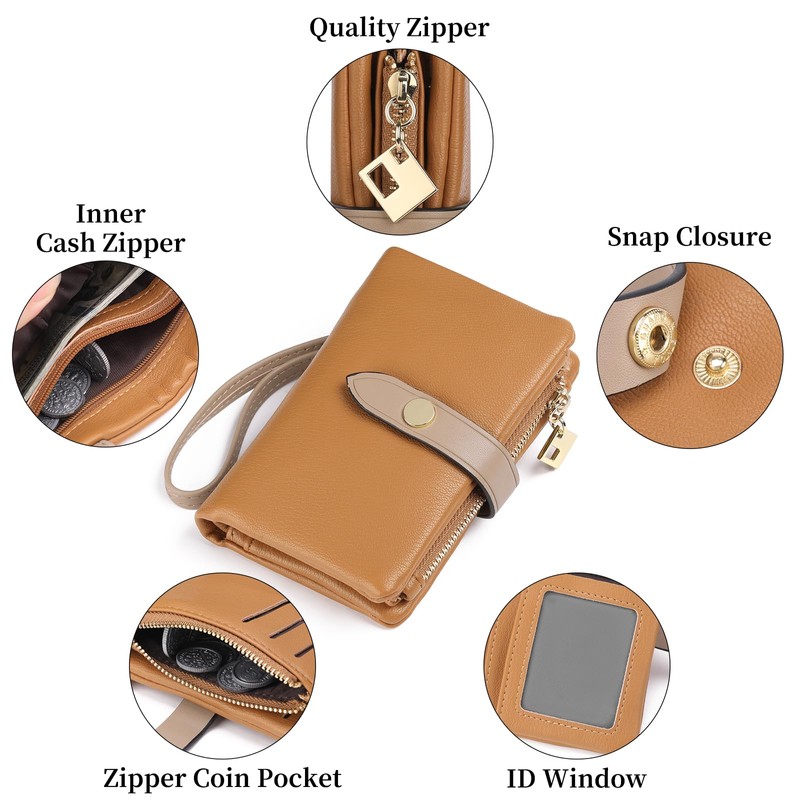 FALAN MULE Women's Purse with RFID Blocking, Small PU Leather,