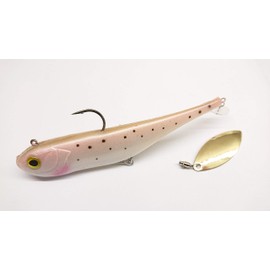 Predilures Musky Pike Lure Kingdom THE SPINATOR 150mm 50g + Free Spoon Sinking Paddle tail SPOTTED GHOST