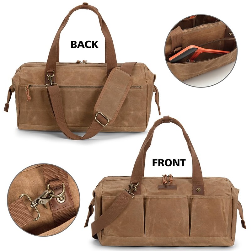 Heavy Duty 18-Inch Tool Bag with 12 Pockets, Large Zippered