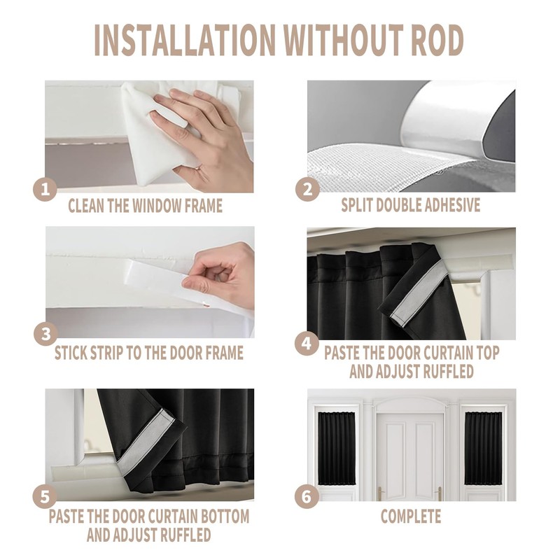 Vatge Front Door Curtains for Glass Window - Blackout Door