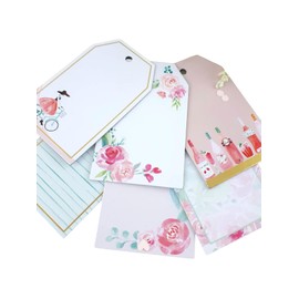 48 PCS Paris Theme Gift Tags and 30ft Twine, Large Cardboard Tags for Gift Boxes, Party and Gifting Supplies