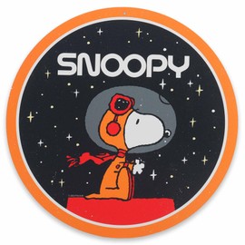 Peanuts Snoopy in Space Round Metal Sign - Vintage Snoopy Wall Decor for Kids' Bedroom or Classroom
