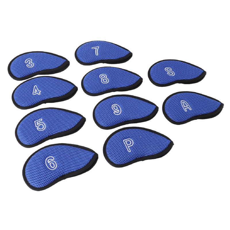 10pcs Golf Club Head Cover Breathable Nylon Mesh Soft Lining