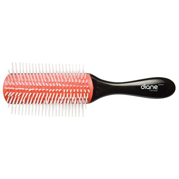 Diane 9-Row Professional Styling Brush, Black/Red