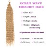 ZRQ 30 Inch Ocean Wave Crochet Hair 3Packs Light Brown