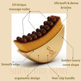 cepillo para polvo facial de contorno linfático, instrucciones incluidas para escultura facial. Antihinchazón, desintoxicación y elevación, mejora el 