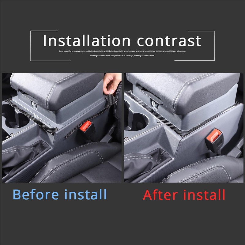Hudiriy Soft Carbon Fiber Car Armrest Panel Cover TrimSticker Compatible
