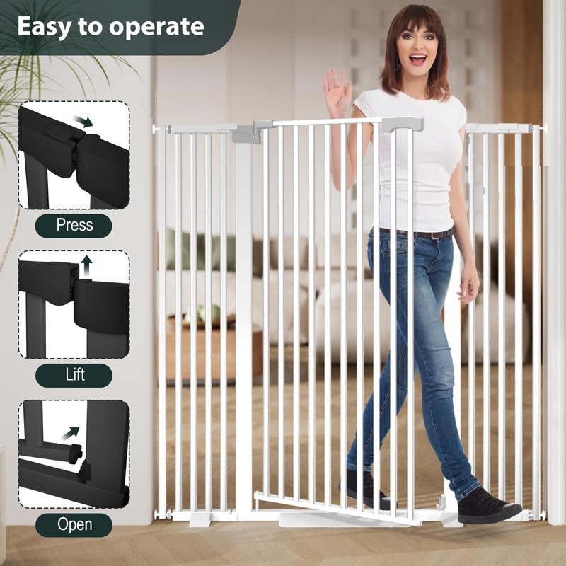 Amibud 51'' Extra Tall Cat Gate Barrier for Doorways Hallways,