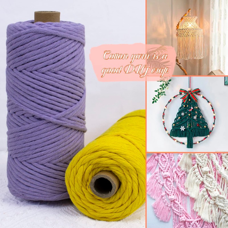 LEREATI Macrame Cord 4mm x 100m, Single Strand Thick Macrame