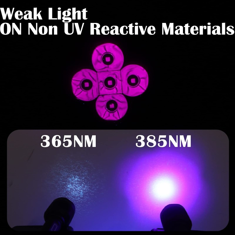LUMENSHOOTER S5 UV Flashlight, Black Light Flashlight with 5 LEDs,