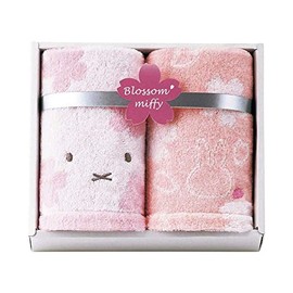 Nishikawa 228715884 Miffy Towel Gift Set, 7.9 x 9.1 x 2.4 inches (20 x 23 x 6 cm), Washable, 100% Cotton, Blossom Miffy, Made in Japan, Pink