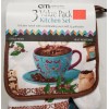 American Mills 3 pc PRINTED KITCHEN SET: 1 POT HOLDER,