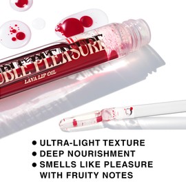 SELESTIA BEAUTY Lip Oil Double Pleasure - Moisturizing and Softening Glow Lip Oil - Hydrating Lip Glow Oil - Lip Gloss Oil with Silicone Applicator (Adrenaline Shot)